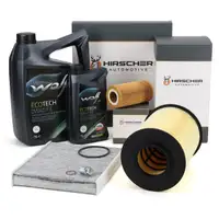 HIRSCHER Filterset + 6L WOLF ECOTECH 0W40 FE Motor&ouml;l f&uuml;r FORD Focus 2 MK2 2.5 RS/500