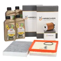 HIRSCHER Filterset 3-tlg + TOTAL 0W-30 Motor&ouml;l f&uuml;r CITROEN Aircross OPEL Crossland 1.6 D