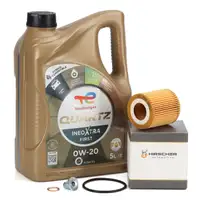 5L TOTAL QUARTZ 0W-20 Motor&ouml;l + HIRSCHER &Ouml;lfilter f&uuml;r CITROEN DS OPEL PEUGEOT 1.5 BlueHDi