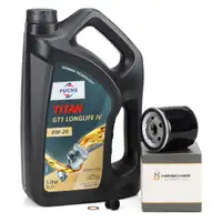5L FUCHS TITAN GT1 0W-20 Motor&ouml;l + HIRSCHER &Ouml;lfilter f&uuml;r AUDI CUPRA SEAT SKODA 1.0-1.5 TSI