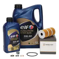 6L elf Evolution R-TECH ELITE 5W30 Motor&ouml;l + HIRSCHER &Ouml;lfilter f&uuml;r RENAULT 152093920R
