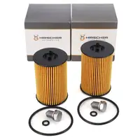 2x HIRSCHER &Ouml;lfilter + Schraube f&uuml;r VW Golf 7 Passat B8 Polo 6 Tiguan Touran 1.6/2.0 TDI