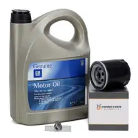 5L ORIGINAL 5W30 dexos2 Motor&ouml;l + HIRSCHER &Ouml;lfilter f&uuml;r OPEL Astra Vectra A B 1.6-2.0