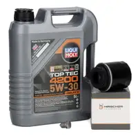 5L LIQUI MOLY TOP TEC 4200 5W30 Motor&ouml;l + HIRSCHER &Ouml;lfilter f&uuml;r VAG 1.2/1.4 TSI 03C115561H