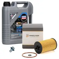 5L LIQUI MOLY Motor&ouml;l 5W30 dexos2 + HIRSCHER &Ouml;lfilter f&uuml;r OPEL Astra J K Zafira C 1.6 CDTI