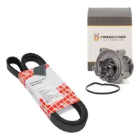HIRSCHER Wasserpumpe + FEB Keilrippenriemen f&uuml;r MERCEDES W168 A140-210 Vaneo 414 mit Klima