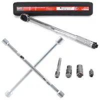 HP Drehmomentschl&uuml;ssel Umschaltknarre 1/2" 40-210 Nm + Steckn&uuml;sse + Radkreuz