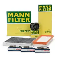 MANN Filterset + 3x BOSCH Z&uuml;ndkerze f&uuml;r SMART ForTwo 451 1.0 61-120 PS
