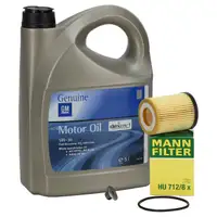5L ORIGINAL 5W30 dexos1 Gen3 Motor&ouml;l + MANN &Ouml;lfilter f&uuml;r OPEL Astra G H B C D 1.0-1.4