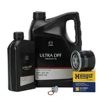 6L ORIGINAL Motor&ouml;l ULTRA DPF 5W30 + HENGST &Ouml;lfilter f&uuml;r MAZDA 3 323 5 6 626 CX-7 Premacy