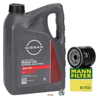 5L ORIGINAL 5W30 DPF Motor&ouml;l + MANN &Ouml;lfilter f&uuml;r NISSAN Juke F15 Micra 5 Qashqai 2 1.5 dCi