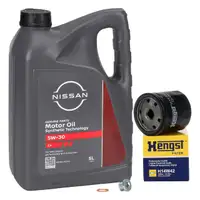 5L ORIGINAL 5W30 DPF Engine Oil + HENGST Oil Filter for Nissan Juke, Micra 5, Qashqai 2, 1.5 dCi