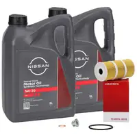 10L ORIGINAL 5W30 DPF Motor&ouml;l + HERTH+BUSS &Ouml;lfilter f&uuml;r NISSAN Navara Qashqai X-Trail dCi
