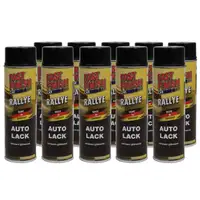 Motip Dupli 10x 500 ml FAST FINISH Rallye Autolack Lackspray Schwarz Gl&auml;nzend Spraydose