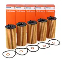 5x MAHLE/KNECHT OX8132D &Ouml;lfilter f&uuml;r BMW 1er F20 F21 3er F30 G20 5er F10 F11 11428575211