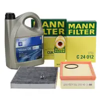 MANN Filterset + 5L ORIGINAL 5W-30 dexos2 Motoröl für OPEL Mokka/10 J13 1.4 1.6 1.8