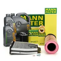 MANN Filterset 4-tlg + 7L ORIGINAL 5W30 Motor&ouml;l MERCEDES W204 C220CDI OM646 170 PS