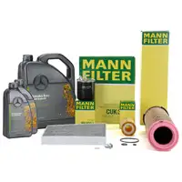 MANN Filterset 4-tlg + 7L ORIGINAL 5W30 Motor&ouml;l f&uuml;r MERCEDES W211 E200/220/270CDI OM646
