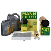 MANN Filterset 4-tlg + 8L ORIGINAL 5W30 Motor&ouml;l MERCEDES E-Klasse W211 E320CDI OM648