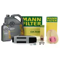 MANN Filterset + 6L ORIGINAL 5W30 Motor&ouml;l MERCEDES W204 S204 C180 C200 W212 E200NGT M271