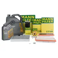 MANN Filterset 4-tlg + 9L ORIGINAL 5W30 Motor&ouml;l MERCEDES W211 S211 E280CDI OM642 190 PS
