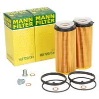 2x MANN HU720/3x &Ouml;lfilter + Schraube f&uuml;r BMW E90-93 F10 F11 F07 F01-04 X5 E70 X6 E71 N57