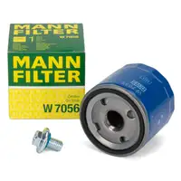 MANN W7056 &Ouml;lfilter + Schraube f&uuml;r OPEL Adam Astra K Corsa E Insignia B Mokka/10 1.0-1.5