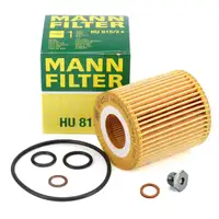 MANN HU815/2x Oil Filter + Screw for BMW 1 Series E81-88, 3 Series E46, E90-93, X1 E84, Z4 E85, N40-46