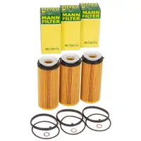 3x MANN HU720/3x &Ouml;lfilter f&uuml;r BMW 3er E90-93 5er F10/11/07 F01-04 X5 E70 X6 E71 E72 N57