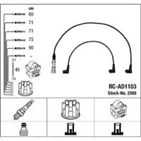 NGK 2568 RC-AD1103 Ignition Cable Set for AUDI 100 C2 C3 1.9 2.1 100/115/136 hp 431998031