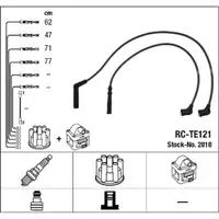 NGK 2818 RC-TE121 Ignition Cable Set for TOYOTA Hiace 4 _H1_ 2.0 101 hp 90919-22273