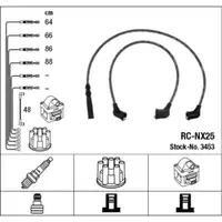 NGK 3453 RC-NX25 Ignition Cable Set for NISSAN Sunny 140Y 150Y 1.4 1.5 65/67/69 hp 22450-24C25