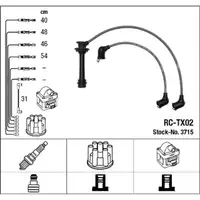 NGK 3715 RC-TX02 Z&uuml;ndkabelsatz f&uuml;r TOYOTA Celica A6 T16 Corolla E8 1.6 GT 115-124 PS