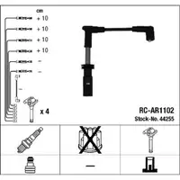 NGK 44255 RC-AR1102 Z&uuml;ndkabelsatz f&uuml;r ALFA ROMEO 147 156 166 GT GTV Spider 1.6/1.8/2.0 16V