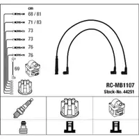 NGK 44251 RC-MB1107 Ignition Cable Set for MERCEDES W116 C107 350 M116 up to July 1975 1161500118