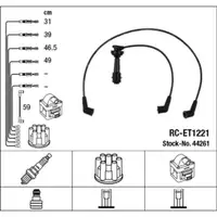 NGK 44261 RC-ET1221 Z&uuml;ndkabelsatz f&uuml;r TOYOTA Corolla _E9_ 1.6 GTi 116/125 PS