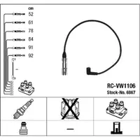 NGK 6867 RC-VW1106 Ignition Cable Set for VW Transporter T4 2.8 VR6 140 hp AES 11/1995&ndash;05/2000