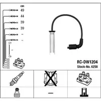 NGK 6258 RC-DW1204 Z&uuml;ndkabelsatz f&uuml;r DAEWOO Rezzo U100 1.8 91/98/101 PS 96342284