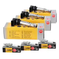 3x NGK Z&uuml;ndspule + 3x V-LINE 44 Z&uuml;ndkerze f&uuml;r VW Polo 4 5 Ibiza 4 Fabia 1 2 1.2 60-75