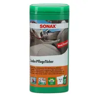 SONAX InnenReinigung Scheibenreinigung CockpitPflege LederPflege Tücher Set