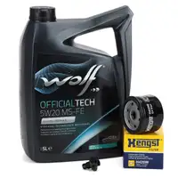 5L WOLF OFFICIALTECH 5W20 MS-FE Engine Oil + HENGST Oil Filter for FORD 4 1.0/1.5 EcoBoost