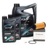 7L WOLF 5W30 C3 LL 3 Motor&ouml;l + HIRSCHER &Ouml;lfilter f&uuml;r BMW 1er 3er 5er 7er X3 X4 X5 N47 N57