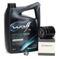5L WOLF 5W30 MS-F Motor&ouml;l + HIRSCHER &Ouml;lfilter f&uuml;r FORD Fiesta Focus B-/C-/S-Max 1.0-2.3