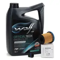 5L WOLF OFFICIALTECH 0W20 LS-FE Motor&ouml;l ORIGINAL &Ouml;lfilter f&uuml;r OPEL Astra K B 1.5 CRDi