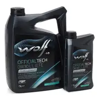 6L 6 Liter WOLF OFFICIALTECH 0W30 LL 3 FE Motor&ouml;l &Ouml;l f&uuml;r BMW LL-04 MB 229.51 VW 504/507.00