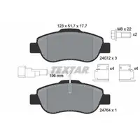 TEXTAR 2407202 Bremsbel&auml;ge + Warnsensor f&uuml;r FIAT 500/C 312_ FORD Ka RU8 1.2 1.3 D vorne