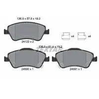 TEXTAR 2412201 Bremsbel&auml;ge Bremskl&ouml;tze Bremsbelagsatz f&uuml;r TOYOTA Auris _E15_ vorne