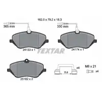 TEXTAR 2413303 Bremsbel&auml;ge + Warnkontaktsensor f&uuml;r CITROEN C5 3 C6 PEUGEOT 407 vorne