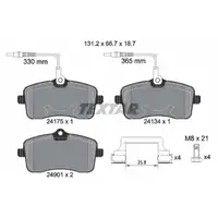 TEXTAR 2417501 Bremsbel&auml;ge + Warnsensor f&uuml;r PEUGEOT 407/SW 1.8/2.0 16V 1.6/2.0 HDi vorne