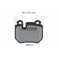 TEXTAR 2431501 Bremsbel&auml;ge Bremskl&ouml;tze Bremsbelagsatz f&uuml;r BMW 1er E82 E88 135i 123d hinten